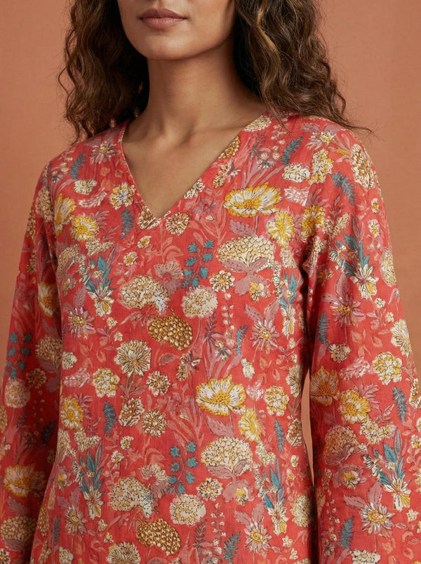 Floral Short Kurta