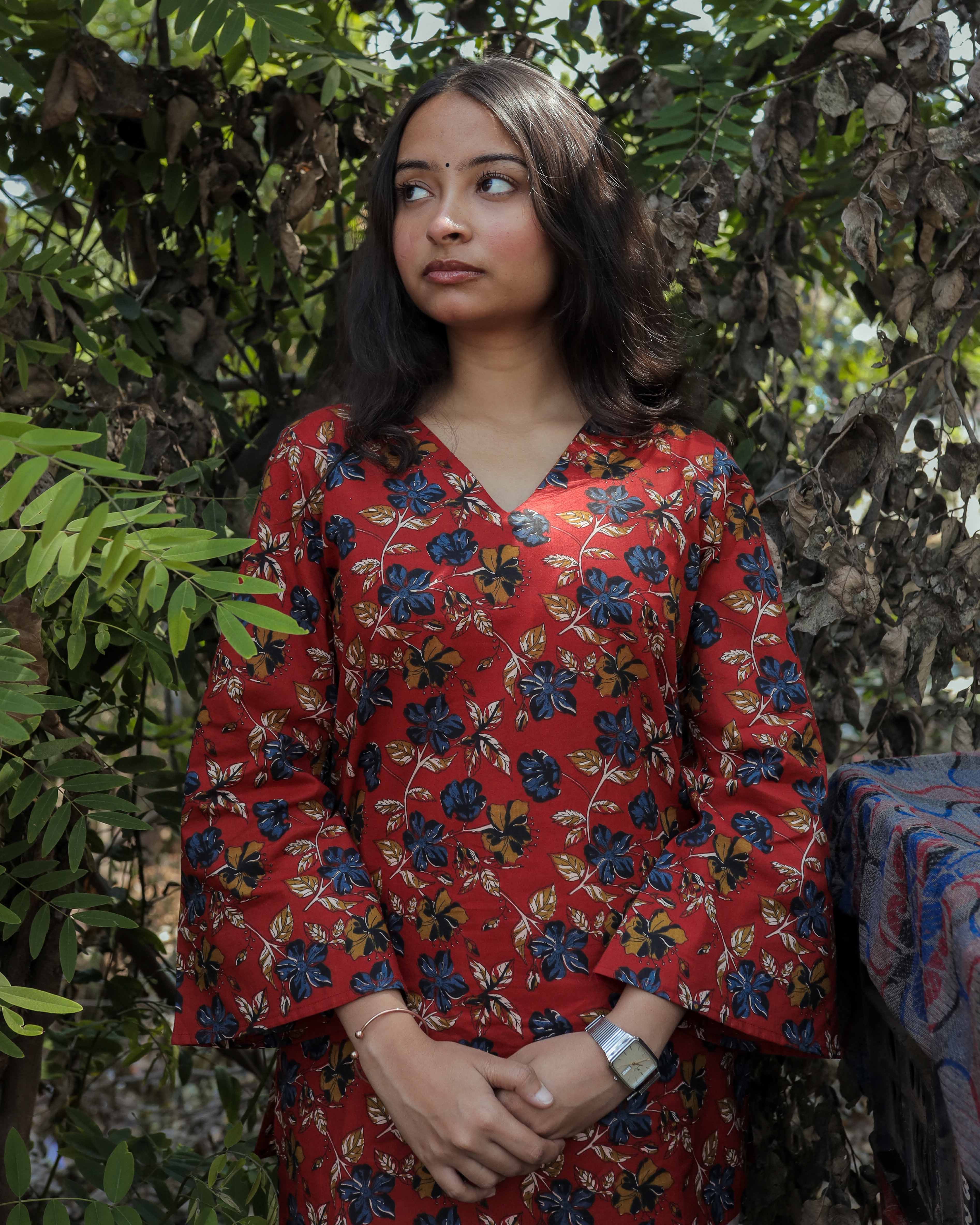 Floral Short Kurta