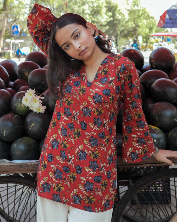 Floral Short Kurta