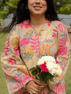 Kurta mi-longue botanique